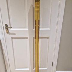 White wooden curtain pole