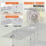 Live Animal Cage Trap, 50" x 20" x 26" Humane Cat Trap Galvanized Iron, Folding Animal Trap with Handle for Stray Dogs, Armadillos, Raccoons, Marmots, Foxes Image 4