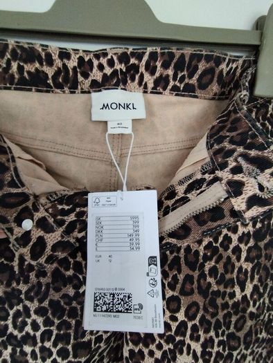 Monkl Leopard Print Jeans - Size 12 - NEW