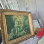 Beautiful Antique Style Framed Print Los Ninos de la Concha by Murillo  Ornate Gold Gilt Frame 1 half ft Sq Image 3