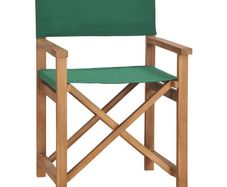 Directors Chair Solid Teak Wood Green