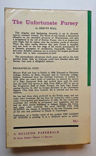 The Unfortunate Fursey (1969) - Mervyn Wall - Vintage Irish Fiction Book