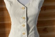 Waistcoat halterneck top  Karen Millen elegant occasion cream size 10