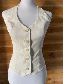 Waistcoat halterneck top  Karen Millen elegant occasion cream size 10