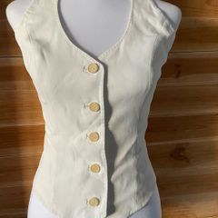Waistcoat halterneck top  Karen Millen elegant occasion cream size 10