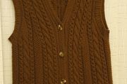 Size Medium - Hand Knitted Gilet - Aran Style - #