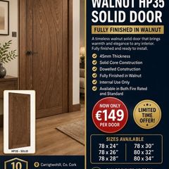 Deanta Walnut HP35 Solid Doors