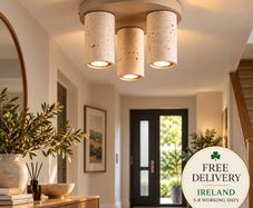 3 Light Travertine Look Ceiling Light Sand Beige Modern Flush Mount Spotlight