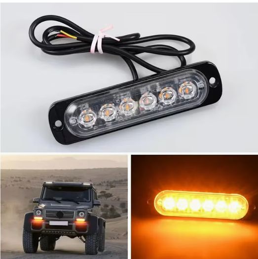 4pcs 12/24v  truck LED lights, 6SMD grille light strips, car lights, trailer lights, amber