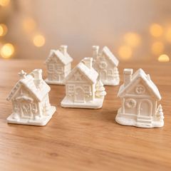 Paint Your Own Mini Christmas Houses, Set of 5 3D