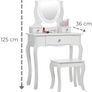 Dressing Table (Age 8-13yrs) with Mirror and Stool, Gift for Girls, Kids Dressing Vanity Table Set with Crystal Knobs and Chair, Children's Dressing Tables Image 2
