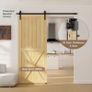 183CM/6FT Sliding Door Track Barn Door Hardware Kit Closet Rail Roller Accessory Adjustable Floor Guide Image 4