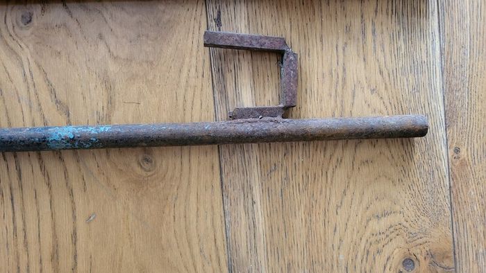 Pair of hand forged barn hooks