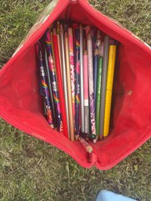 childrens paints and colouring pencils