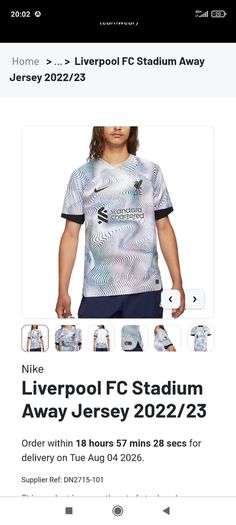 New Nike Liverpool away 2022/23 jersey