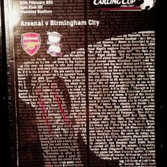 2011. Arsenal V Birmingham City. Official Matchday Programme.