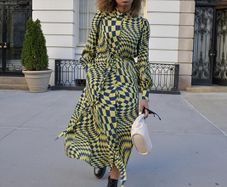 Navy and yellow shirt dress