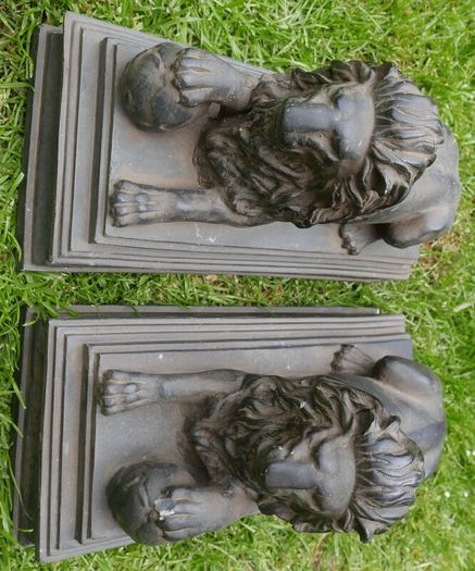 Antique  Pair of Bakelite Sculpture Lions
