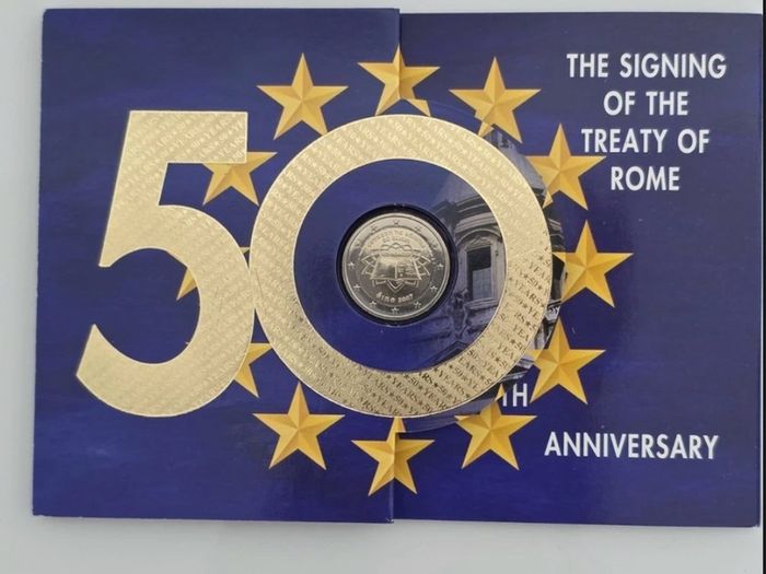 Ireland 2 Euro Treaty of Rome 50th Anniversary Coin Set Official Mint Pack