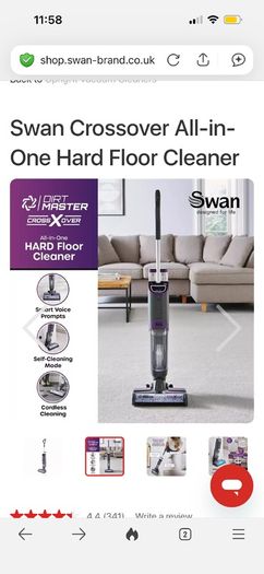 Swan Crossover All-in-One Hard Floor Cleaner(washes and hoovers at same time )