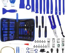 Trim Removal Tool Kit, Car Panel/Door/Audio Removal Tool Set, Auto Clip Pliers/Fastener Terminal Remover Tool, Push Pin Bumper Retainer Clip, Plastic Pry Tool Set with Storage Bag 203Pcs Blue (FREE POSTAGE)