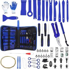 Trim Removal Tool Kit, Car Panel/Door/Audio Removal Tool Set, Auto Clip Pliers/Fastener Terminal Remover Tool, Push Pin Bumper Retainer Clip, Plastic Pry Tool Set with Storage Bag 203Pcs Blue (FREE POSTAGE)