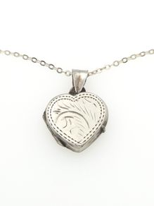 Vintage 925 Sterling Silver Locket Necklace