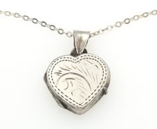 Vintage 925 Sterling Silver Locket Necklace