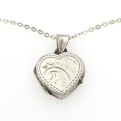 Vintage 925 Sterling Silver Locket Necklace