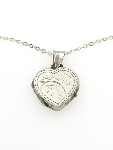Vintage 925 Sterling Silver Locket Necklace