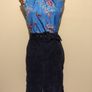 Vila Belted blue Corduroy Skirt, New With Tags, Image 7