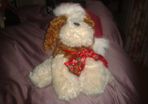 very soft teddy with Santa hat