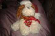 very soft teddy with Santa hat