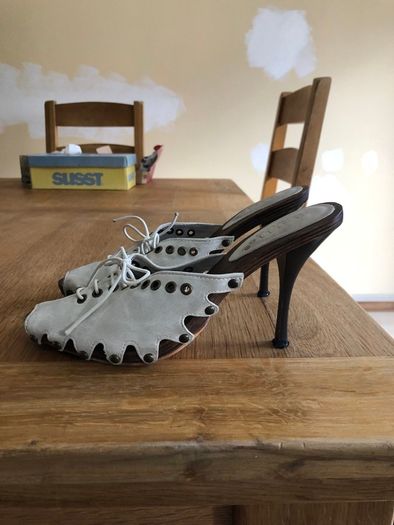 Slip-on heeled sandals, size 37EU