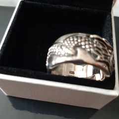 New silver vintage ring with dragon