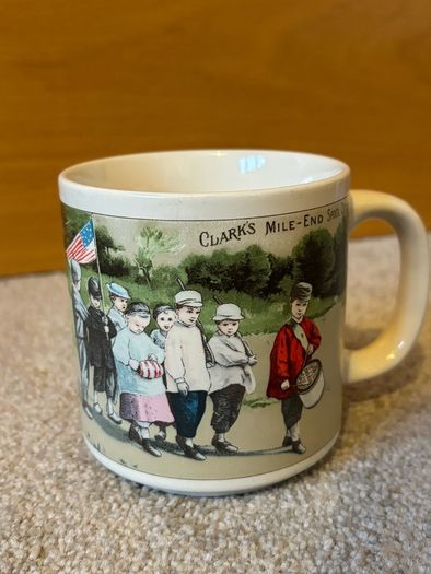 Vintage Clark's Mile End Spool Cotton Ceramic Mug