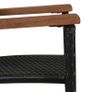 5 Piece Outdoor Dining Set Poly Rattan and Acacia Wood Black Image 5
