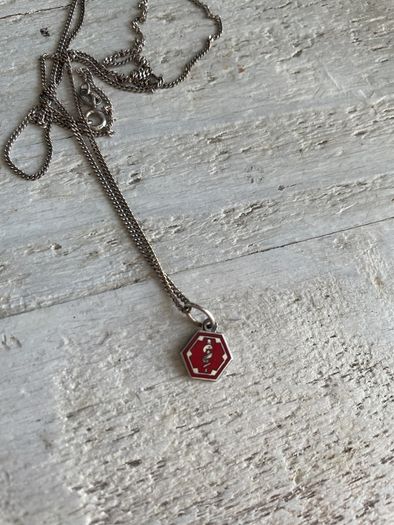 Vintage Italian 925 Silver Enamel Snake Necklace