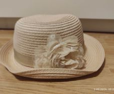 August Hat Company Pink Paper Straw Summer Hat with Flower Detail