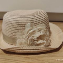 August Hat Company Pink Paper Straw Summer Hat with Flower Detail