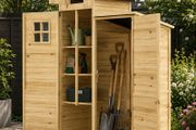 Wooden Shed with Double Zone Design Natural Wood