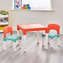 Childrens Table and Two Chair Set, Green Orange White, Table-51cm H x 51cm W x 43cm D 27cm x 31cm x 44cm, Seat Height 26cm Image 5