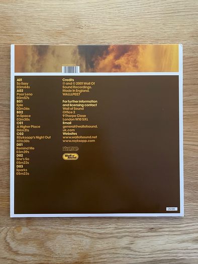 Royksopp - Melody A.M. - 2 x 180g 12" Vinyl LP - Limited Edition - Numbered 6206 of 8000 - 2022 Repress