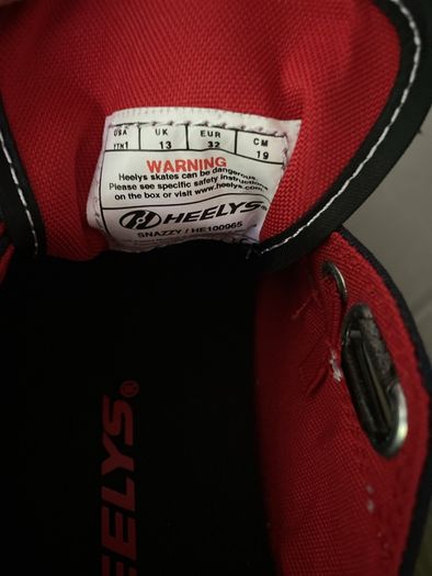 Boys Black & Red flame print Heelys size 13UK/EU 32