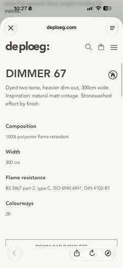 De Ploeg DIMMER 67 Premium Dutch Curtain Fabric in Gold / Bronze 300cm Wide