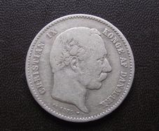 1875 Denmark. Christian IX. Silver 1 Krone