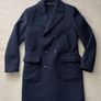 REISS Double Breasted Wool Blend Coat in Navy Image 2