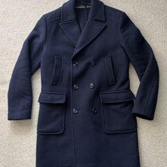 REISS Navy Mens Wool Coat.