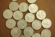 Italy 5 lire coins