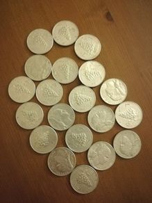 Italy 5 lire coins
